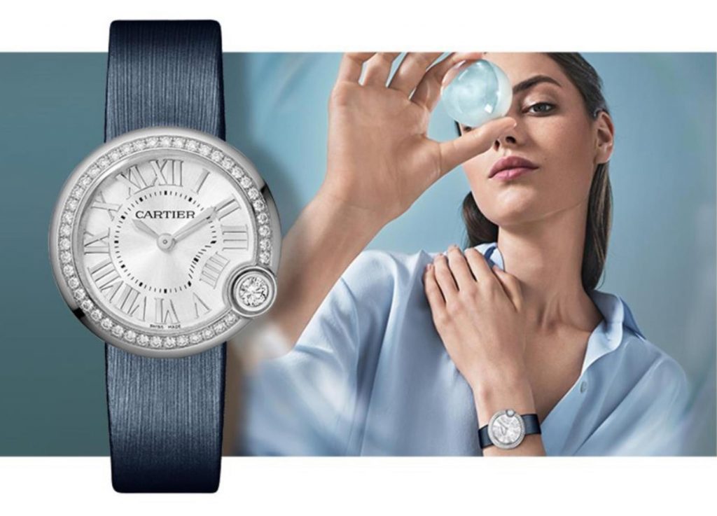 The stainless steel fake watches are decorated with diamonds.