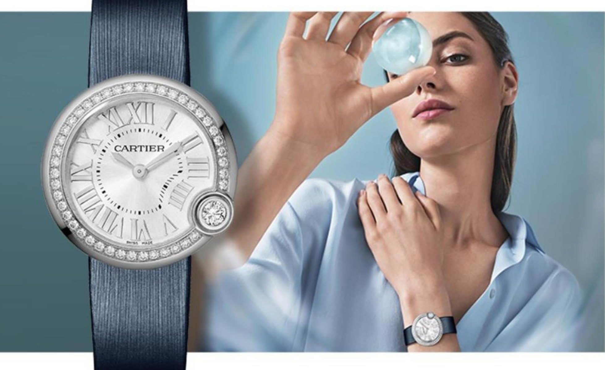 The stainless steel fake watches are decorated with diamonds.